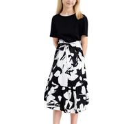 Petticoat 98 - Vestido midi para niña o niña, estilo bohemio, de manga corta, acampanado, con flores, de verano, a cuadros, corto