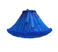 Petticoat Unterrock,Tüllrock Blau Damen,Blue Blauer Navy Blautöne Midi Puffy Tutu mit Gürtel,Elegant Rock,50er Tul Mehrlagig Mesh Tüll,Reifrock,Underskirt,Midirock,Faschingskostüme,Cosplay Karneval