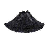 Petticoat Unterrock,Tüllrock schwarzer Damen Kurz,Puffy Tutu mit Gürtel,Elegant Rock,50er Tul Mehrlagig Mesh Tüll,Reifrock,Underskirt,Minirock,Ballett,Faschingskostüme,Cosplay Karneval