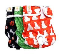 PETTING IS CARING Pañales Lavables para Perra Paquete de 3 Unidades - Durable Lavable Solución para INCONTINENCIA