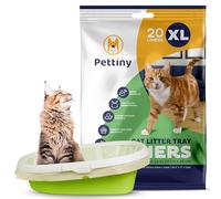 Pettiny 20 Bolsas Higiénicas XL para Bandejas de Gato Forros Resistentes con Asas para Areneros Extra Grandes