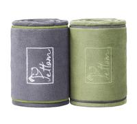 PETTOM 2 Pcs Toalla para Perros de Secado Rápido 130x75cm, Toalla Perro Microfibra Absorbente Artero, Toallas de Baño con Bolsillos para Perros Pequeños, Medianos y Grandes