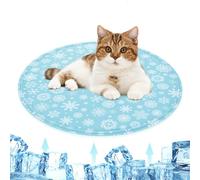 PETTOM Manta Refrescante para Gatos y Perros, Manta Refrigerante Autoenfriante con Gel No Tóxico - Alfombra Antiarañazos Tela Oxford 210D Diámetro 40cm, Cama Fría Verano Mascotas