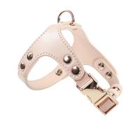 Record - Arnés para Perros London de Suave Piel sintética - Talla S - Circunferencia 44-53 cm - Color marrón - Práctico Anillo de Enganche y Clip de Metal