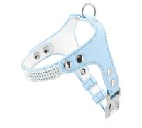 Pettorina in similpelle con fibbia in metallo Paris con strass per cani Record
