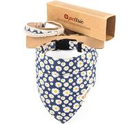Pettsie Collar de Perro a Juego, Bandana y Pulsera de Amistad para propietarios, 4 tamaños Ajustables, Anillo en D Fuerte para una fácil fijación de la Correa (XS, Azul)