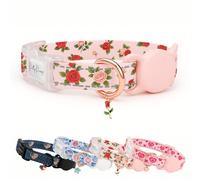 Petty Perry Collar de perro impermeable con soporte para AirTag para perros pequeños, medianos y grandes, collar de perro reflectante rosa rosa ajustable con hebilla de liberación rápida, duradero y