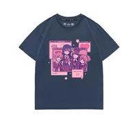 PETUNFV Love Doki Doki Literature Club? This Cute Anime Graphic T-Shirt Is Soft Cotton Crewneck, Y2K Casual for Teens-Blue||s