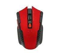 PETUNIA WH109 Ratón óptico inalámbrico portátil de 2.4GHz con Receptor USB Diseñado para Jugar en la Oficina en casa Usar Plug and Play Rojo