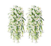 Petunias artificiales - 2 piezas de petunias falsas | petunias artificiales de 29,53 pulgadas, resistentes a la intemperie, plantas de flores eternas para jardinera, jarrón, maceta, maceta, patio