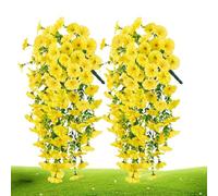 Petunias Artificiales - Flores de Seda Petunias Falsas Para Todo Clima - Resistente a la intemperie 2 Piezas Flores Eternales Plantas Para Macetas Jarrones Pasarela Jardín