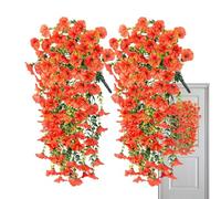 Petunias artificiales para jardineras de exterior | Flores artificiales Petunias | 2 piezas flores duraderas resistentes a la intemperie para jardín balcón maceta planta plantador