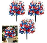 Petunias Artificiales Resistentes A Los Rayos UV con Estaca para El Suelo - Flores Artificiales Impermeables para La Decoración del Hogar, Jardín, Patio, Style F, 3 Pcs