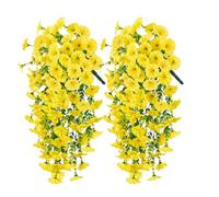 Petunias falsas, flores artificiales de seda, resistentes a la intemperie, plantas de petunia sintética para exteriores, 2 arbustos decorativos eternos para porche, jardín, patio, caja de ventana