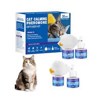 Petwellness Diffuseur Chat, Petwellness Diffuseur Chat Pour Arrêter De Faire Pipi Partout 6 En 1, Pet Wellness Diffuseur Pheromones Chat, Soulage Le Stress Anxieux,Réduit Les Bagarres (4 Bouteilles)
