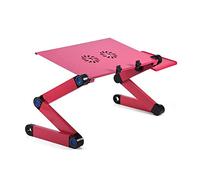 Petyoung Escritorio de Regazo Soporte de Mesa de Escritorio Plegable Ajustable para Computadora Portátil con Tablero de Mouse de Doble Ventilador de Enfriamiento para Oficina en Casa