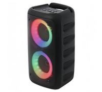 Petyoung Macchina per karaoke con 1 microfoni, Altoparlante portátil Bluetooth con Luci a LED, soporta TF/USB, AUX, FM, Rec, TWS, per fijo