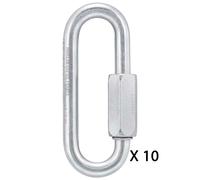 Petzl, Go 8 Mm (Pack of 10), Enlace Rápido Gran Abertura para Los Gimnasios De Escalada, Gris, 8 Mm, Unisex-Adulto