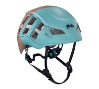 Petzl Casco Meteor M/L 57-61 cm - Casco de Escalada Ligero de policarbonato EPS Azul marrón ventilado con Soporte para Linterna Frontal Alta protección A071AC07