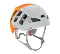 Petzl Casco Meteor S/M 52 - 59 cm - Casco de Escalada Ligero - Casco de montañismo Policarbonato EPS Blanco Naranja Ventilado con Soporte de Linterna Alta Protección A071AC00