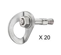 Petzl Coeur Bolt Steel 20-Pack plaquetas + parabolts (pack 20 unidades) - 10 mm