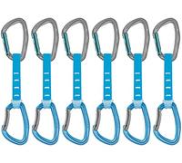 Petzl Djinn Axess - Pack de Mosquetones de Seguridad, Cintas Exprés, Unisex, para Adulto, 12 cm, Color Azul, Lote de 6 Unidades