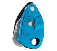 PETZL GRIGRI+ Dispositivo de aseguramiento con bloqueo asistido por leva y mango antipánico, apto para principiantes y uso intensivo, color azul