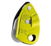 PETZL GRIGRI+ Dispositivo de sujeción con bloqueo asistido por leva y mango antipánico, adecuado para principiantes y uso intensivo - Amarillo