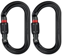 Petzl M33A SLN Ok - Mosquetón Ovalado Ligero con Cierre de Tornillo, Color Negro (Paquete de 2)