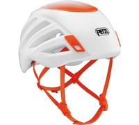 Petzl Sirocco A073DA00 Casco S/M 48 - 58 cm - Casco de Escalada Ligero - Casco de montañismo Policarbonato EPP EPS Blanco Naranja Ventilado con Soporte de Linterna Frontal Alta Protección