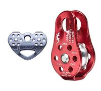 Petzl Tandem Speed, Polea Doble para tirolinas de Cable o de Cuerda & Fixe Polea Mini Simple para Cuerda CE - Escalada