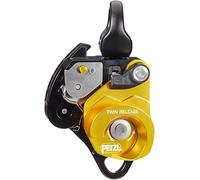 Petzl, Twin Release, Polea De Doble Bloqueo Desbloqueable para Sistemas De Recuperación, Oro Negro, U, Unisex Adulto