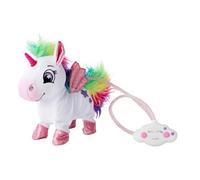 PetZoo Rainbow Unicorn - Juguete para Mascotas, con Control de Cable LED arcoíris, Sonidos, Corriendo, Mueve la Cabeza y la Cola, 24 cm, a Partir de 3 años
