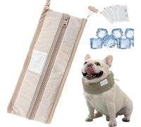 Petzymart Cool Loop for Dog,Cool Loop for Dogs, Petzymart Coolloop Summer Fashion Breathable Ice Scarf, Reusable, Waterproof, for Dogs Walking (Brown,Medium)