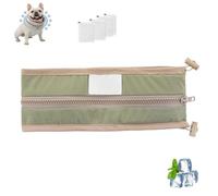 Petzymart Cool Loop, Petzymart Cooling Collar, 14-24 Inch Adjustable Neck Length, with Ice Pack, Reusable, Keep Cool and Comfortable, Waterproof Fabric for Dogs (Green,Medium)