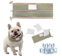 Petzymart Cool Loop, Petzymart Cooling Collar, Cooling Dog Collars for Summer, 14-24 in Adjustable Neck Length with 4-5 Ice Packs (Green,M)