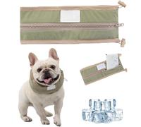 Petzymart Cool Loop, Petzymart Cooling Collar, Summer Fashion Breathable Ice Scarf, Cooling Collar for Dogs with Ice Packs, Medium and Large Puppies to Cool Down Going out (Green,Medium)