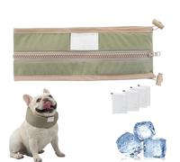 Petzymart Cool Loop, Petzymart Coolloop, Petzymart Cooling Collar, Reusable with Ice Pack, Summer Fashion Breathable Ice Scarf for Dogs to Go out in Summer (Green,M(8-12kg))