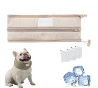 Petzymart Cool Loop, Petzymart Coolloop, Petzymart Cooling Collar, Reusable with Ice Pack, Summer Fashion Breathable Ice Scarf for Dogs to Go out in Summer (Brown,L(12-30kg))