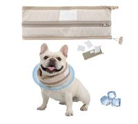 Petzymart CoolLoop, Petzymart Coolloop,New Reusable Dog Cooling Collar Neck Cooler,Summer Fashion Breathable Ice Scarf, for Small Medium Large Puppy Outdoors Dog Walking (Beige,Medium)