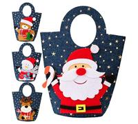Peufcmi Bolsas de Navidad - 4 Piezas Bolsas De De Papá Noel Navideñas - Bolso Lindo Para Premios - Fiestas Cumpleaños Bodas Hogar Aula Adultos