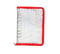 Peufcmi Carpeta transparente para la escuela, recargable, libro de colección de calcomanías, álbum de calcomanías con cremallera para cinta de diario, accesorios pequeños, estudiantes, recibos