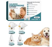 Peufcmi Difusor Antiestrés Gatos - Kit Calmante Enchufable para Mascotas - Difusor Calmante Enchufable Gatos | para Dormitorio Hogar Apartamento Salón Viajes Pernoctas Mudanzas Separación Tormentas
