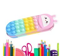 Peufcmi Estuche para lápices para niños, bolsa de almacenamiento de juguetes de burbujas, bolsa sensorial divertida para viajes, niñas, niños, preescolar, escuela en casa, Conejo, Refer to description