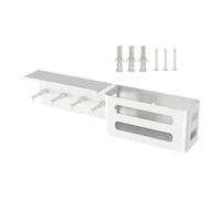 Peufcmi Portallaves de Pared | con Estante 4 Ganchos Decoración Moderna - Soporte Para Colgar Llaves De Pared - Para Correo Decoración Del Hogar Sala Dormitorio Apartamento Residencia Granja Pasillo