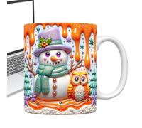 Peufcmi Tazas Navideñas,Tazas de Cerámica para Fiestas | Vajilla con Diseño 3D de Muñeco de Nieve con Asa para Té Chocolate Bebidas Mujeres Niñas Fiestas Cumpleaños