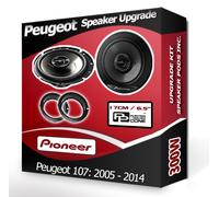 Peugeot 107 Puerta Delantera Altavoces Pioneer Coche Kit + Adaptadores 300W