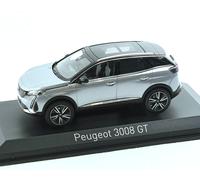 Peugeot 3008 GT, 2021 Gris Plata Metalizado, 1:43, NOREV, 473918