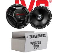 Peugeot 306 Frontal - JVC 16cm 2-Wege Altavoces Coaxiales Cajas Coche Set