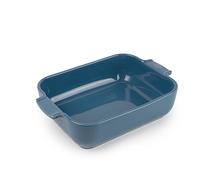 PEUGEOT - Fuente rectangular de cerámica para horno - 25 cm (incluyendo asas) x 15,5 x 5,5 cm - Capacidad: 1,4 l - 2-3 porciones - 10 años de garantía - Fabricado en Francia - Color azul claro